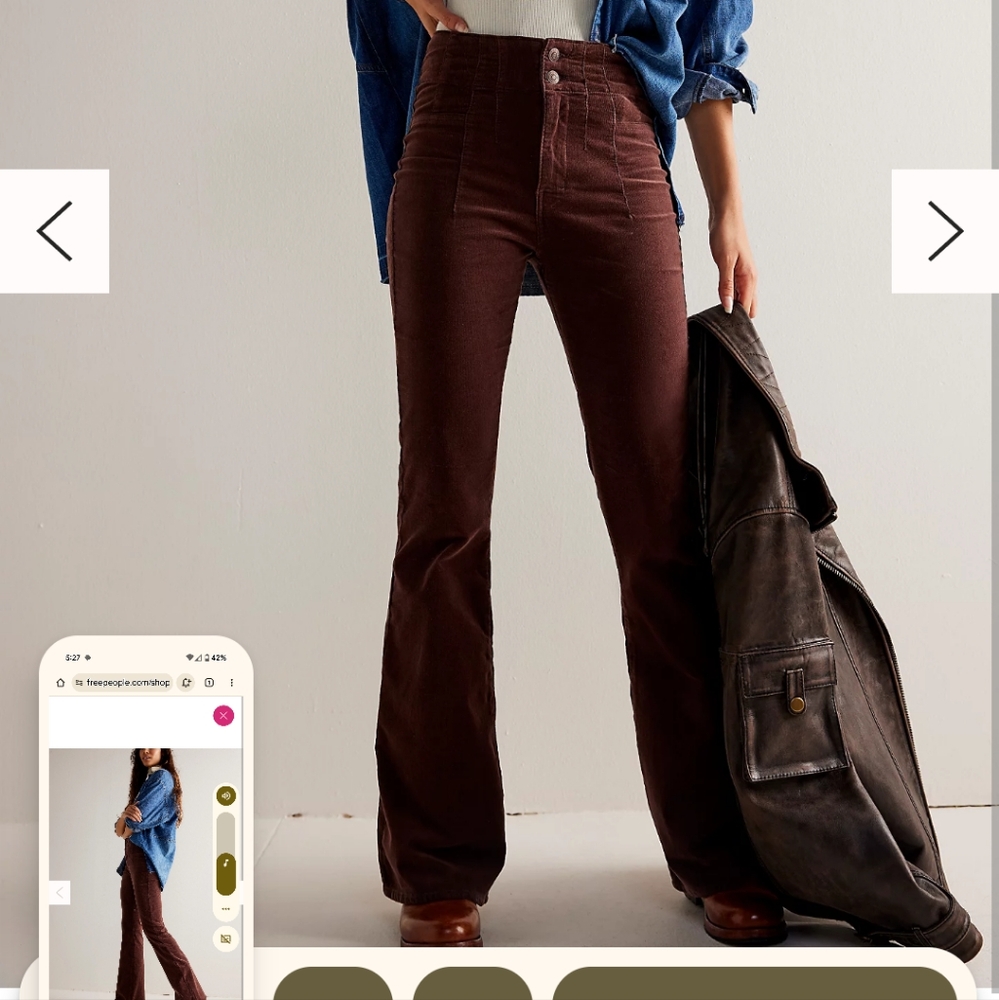 Free people jayde cord flare jeans, xs